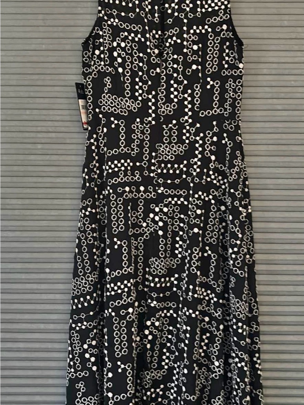 Karl Lagerfeld Black & White Printed Maxi Dress Size 10 NWT